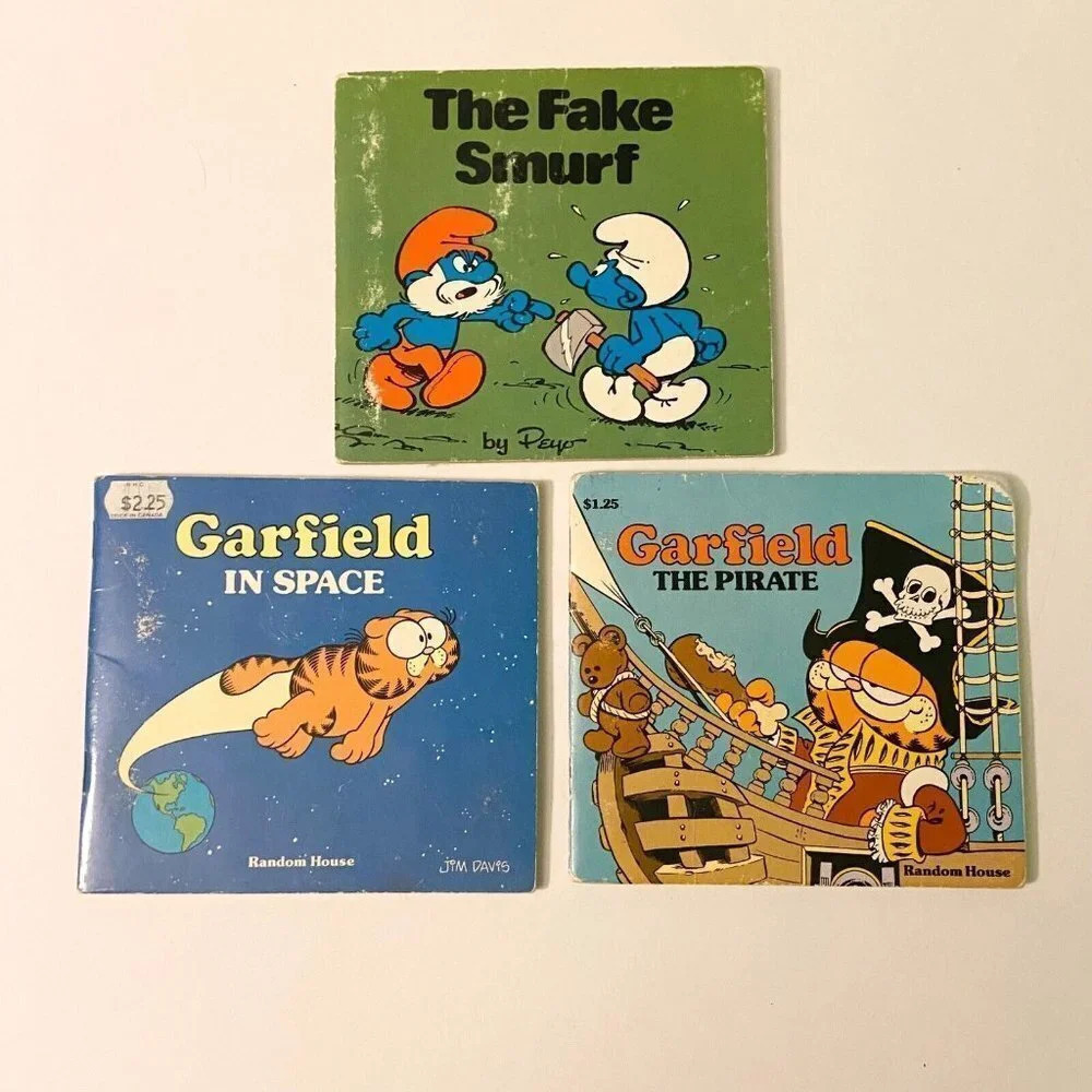 Vintage 80s Random House Books The Fake Smurf Garfield In Space The Pirate Books